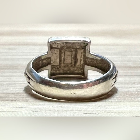 Vintage Carol Felley Sterling Silver & 14K Gold Square Band Ring, Size 5, 3.6g - Picture 4 of 10